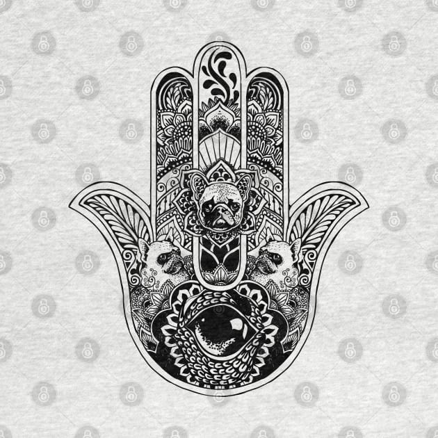 Hamsa Hand French Bulldog by huebucket